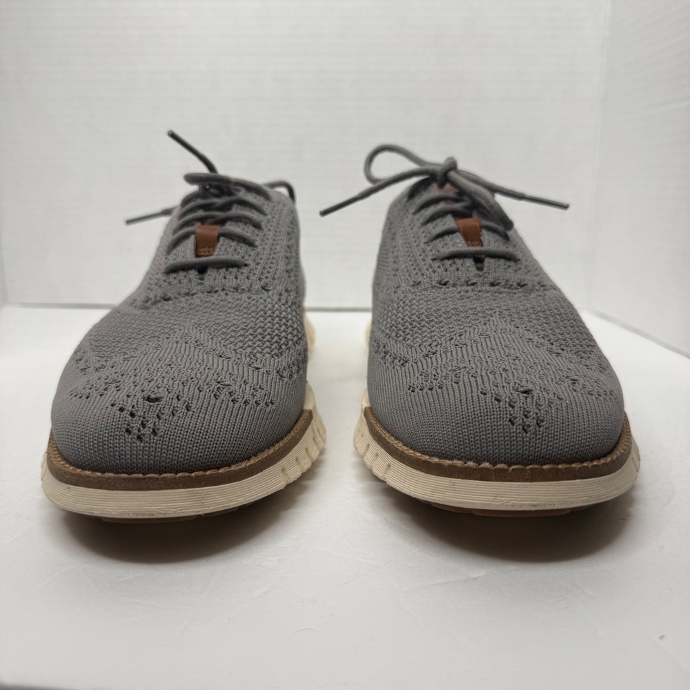 Cole Haan Zerogrand Remastered Stitchlite Wingtip Oxford Men 9M Grey Knit C39740 - Picture 4 of 10